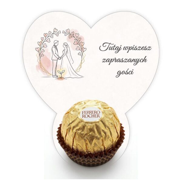 Podziękowanie dla gości Ferrero do uzupełnienia na ślub -