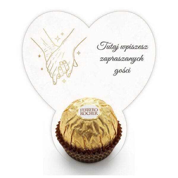 Podziękowanie dla gości Ferrero do uzupełnienia na ślub -