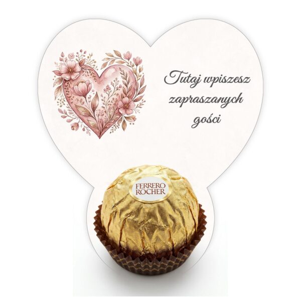 Podziękowanie dla gości Ferrero do uzupełnienia na ślub -