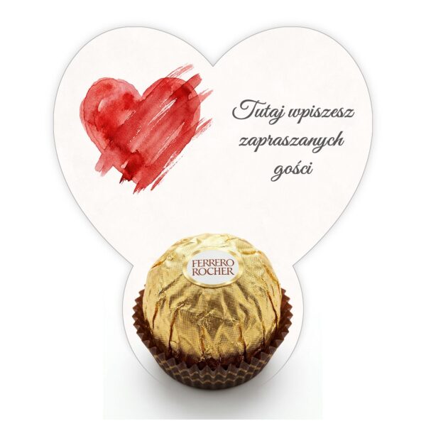 Podziękowanie dla gości Ferrero do uzupełnienia na ślub -