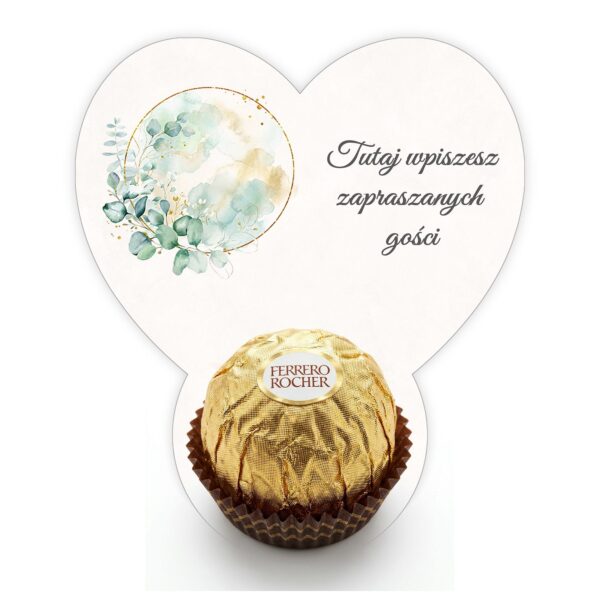 Podziękowanie dla gości Ferrero do uzupełnienia na ślub -