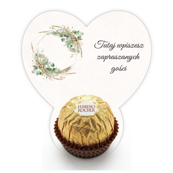 Podziękowanie dla gości Ferrero do uzupełnienia na ślub -
