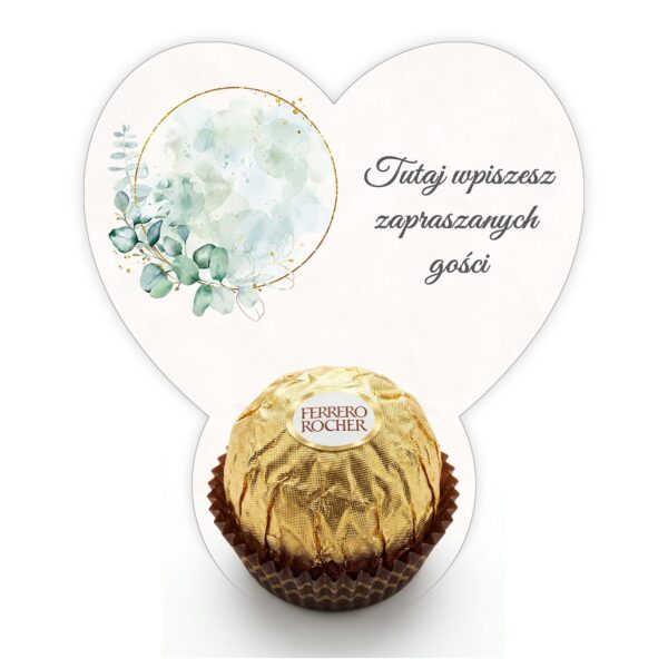 Podziękowanie dla gości Ferrero do uzupełnienia na ślub -