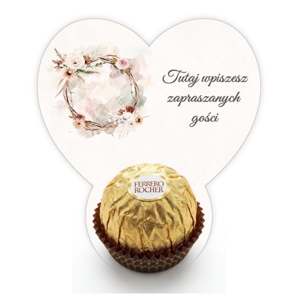 Podziękowanie dla gości Ferrero do uzupełnienia na ślub -