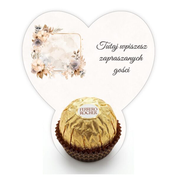 Podziękowanie dla gości Ferrero do uzupełnienia na ślub -