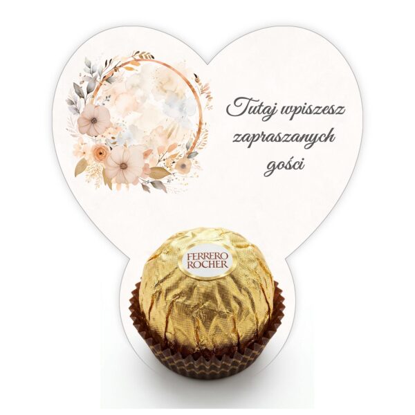 Podziękowanie dla gości Ferrero do uzupełnienia na ślub -