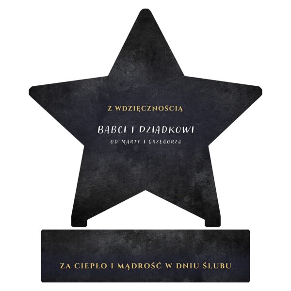 Gwiazdka — podziękowanie dla dziadków na ślub -