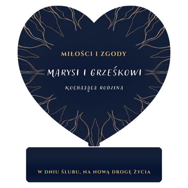 Serce — podziękowanie dla pary młodej na ślub -