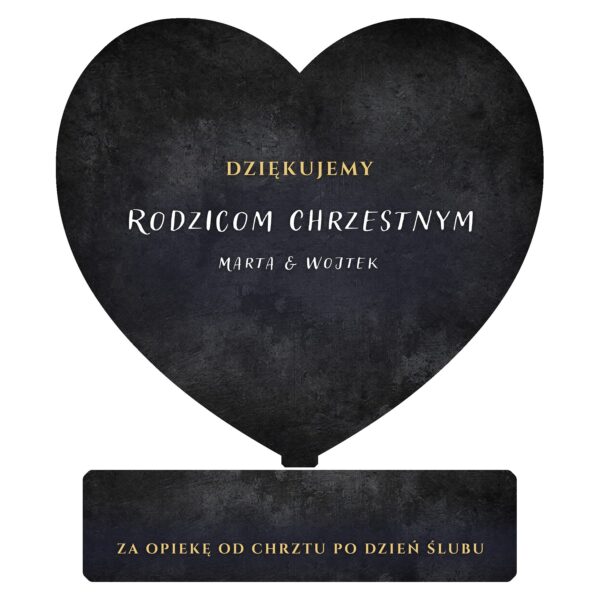Serce — podziękowanie dla chrzestnych na ślub -