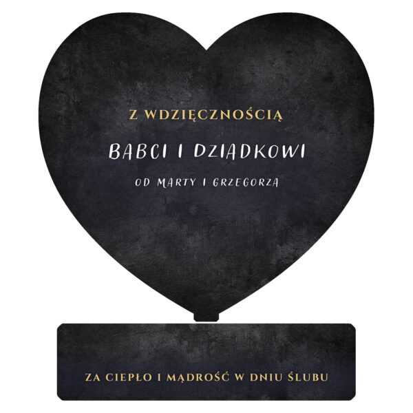Serce — podziękowanie dla dziadków na ślub -