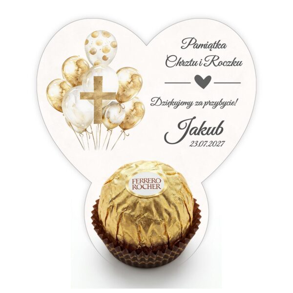 Podziękowanie dla gości Ferrero na chrzest i roczek -