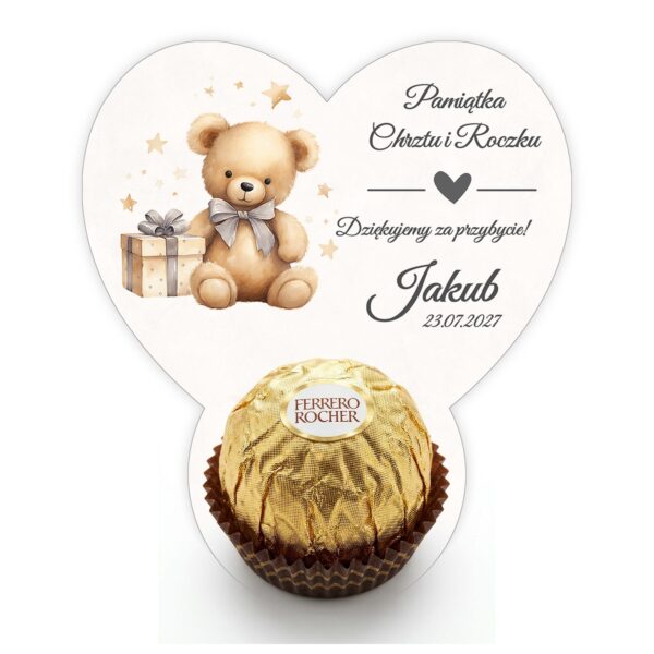 Podziękowanie dla gości Ferrero na chrzest i roczek -