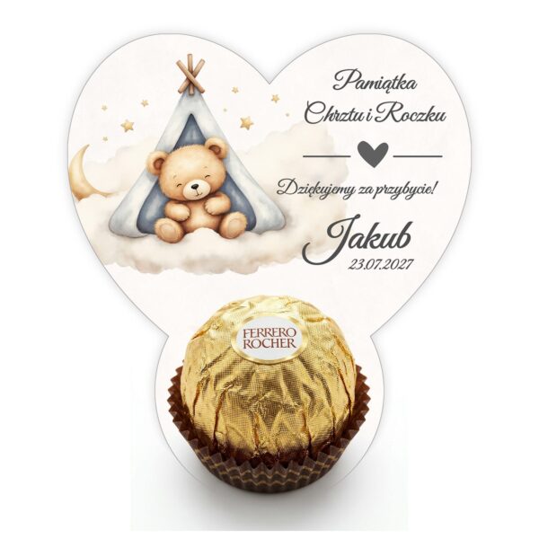 Podziękowanie dla gości Ferrero na chrzest i roczek -