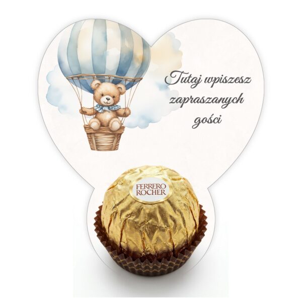 Podziękowanie dla gości Ferrero do uzupełnienia na chrzest i roczek -