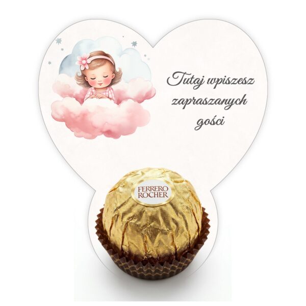 Podziękowanie dla gości Ferrero do uzupełnienia na chrzest i roczek -