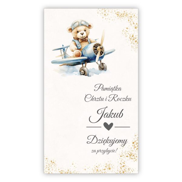 Podziękowanie dla gości Merci na chrzest i roczek -