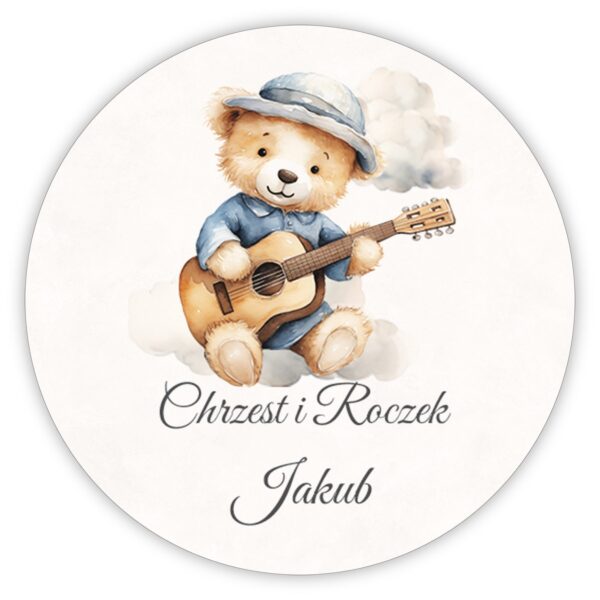 Naklejki okrągłe na chrzest i roczek -