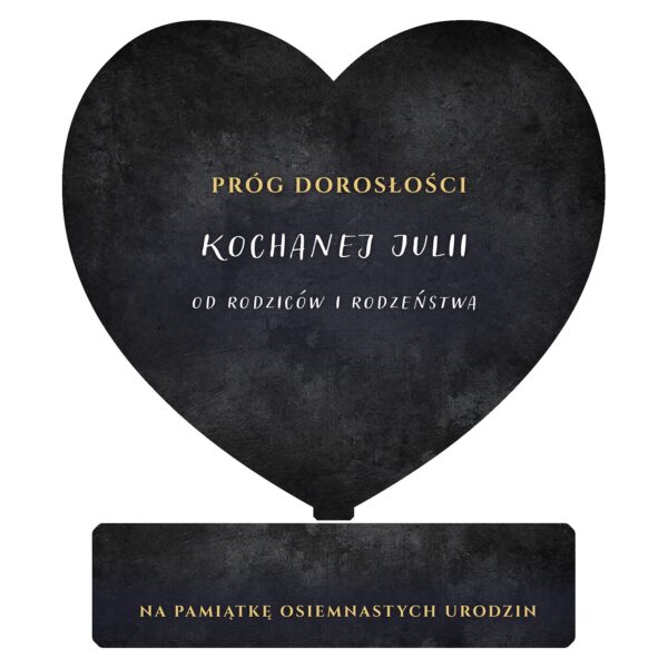 Serce pamiątkowe na 18. urodziny -