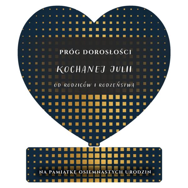 Serce pamiątkowe na 18. urodziny -