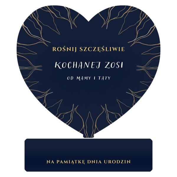 Serce pamiątkowe na urodziny dziecka -