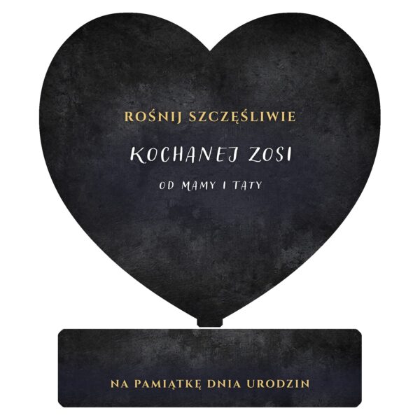 Serce pamiątkowe na urodziny dziecka -