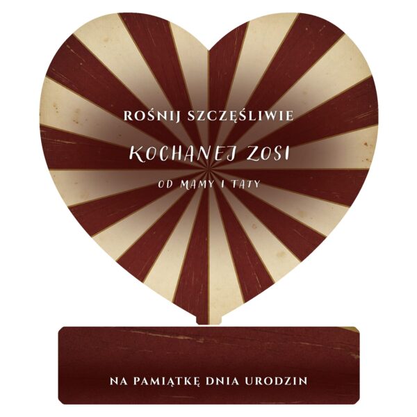 Serce pamiątkowe na urodziny dziecka -
