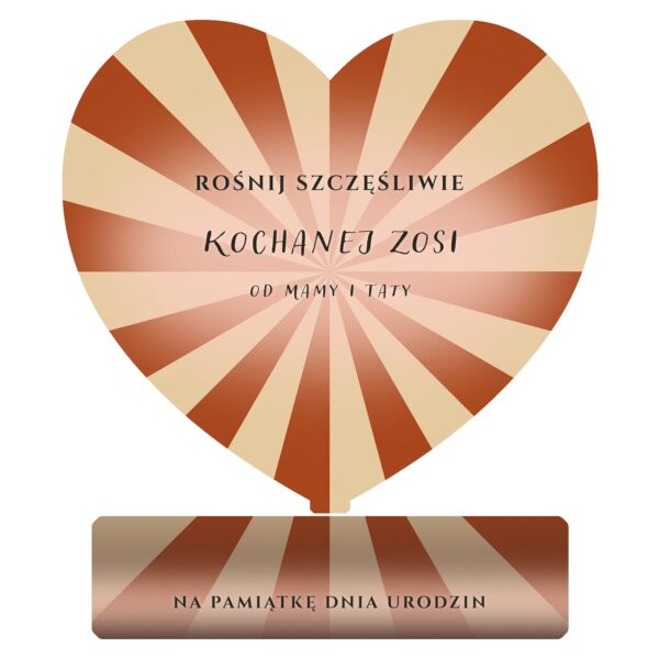 Serce pamiątkowe na urodziny dziecka -