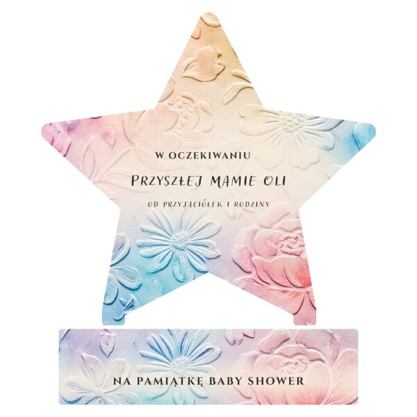 Gwiazdka pamiątkowa na baby shower -