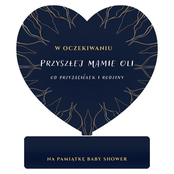 Serce pamiątkowe na baby shower -
