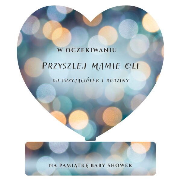 Serce pamiątkowe na baby shower -