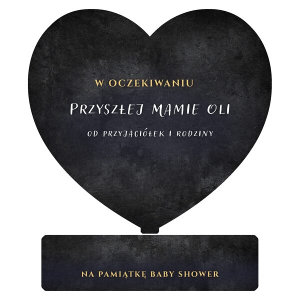 Serce pamiątkowe na baby shower -