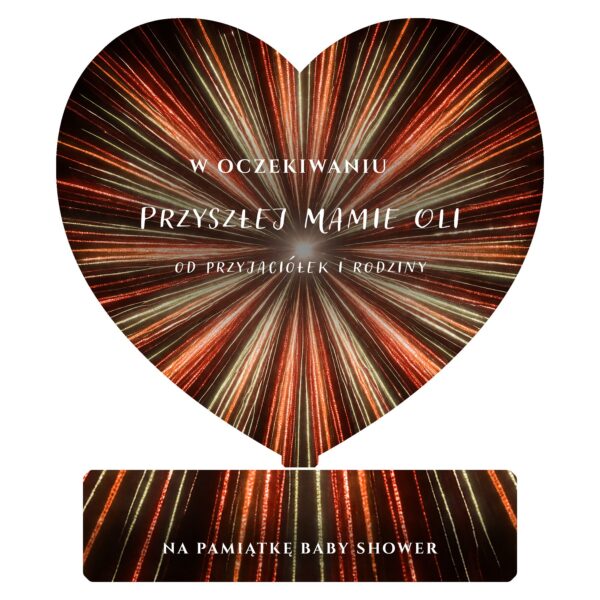 Serce pamiątkowe na baby shower -