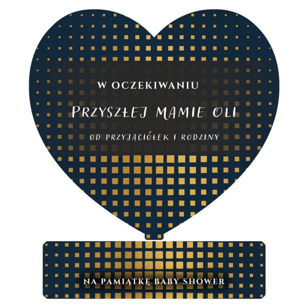 Serce pamiątkowe na baby shower -
