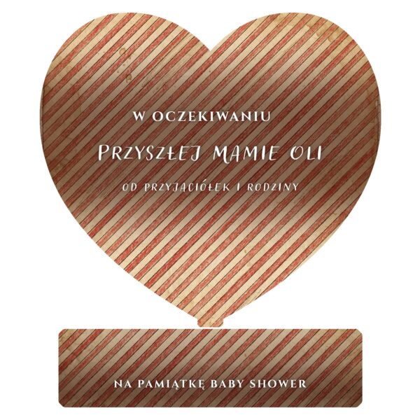 Serce pamiątkowe na baby shower -