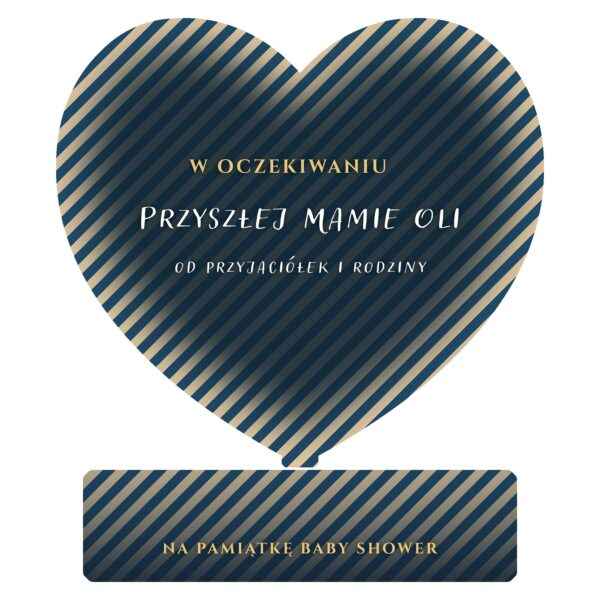 Serce pamiątkowe na baby shower -