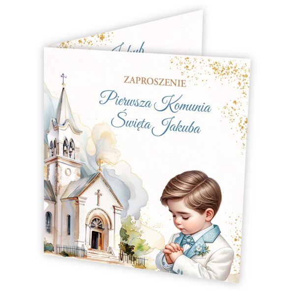 Zaproszenie na komunię z miejscem na gości -