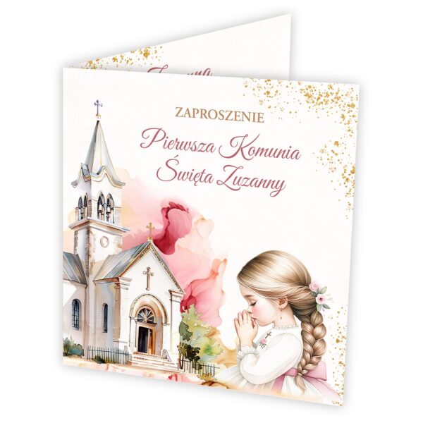 Zaproszenie na komunię z pełną personalizacją -