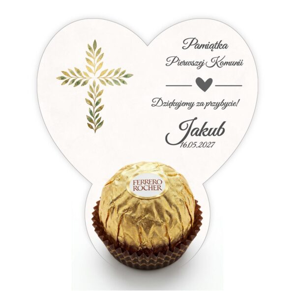 Podziękowanie dla gości Ferrero na komunię -
