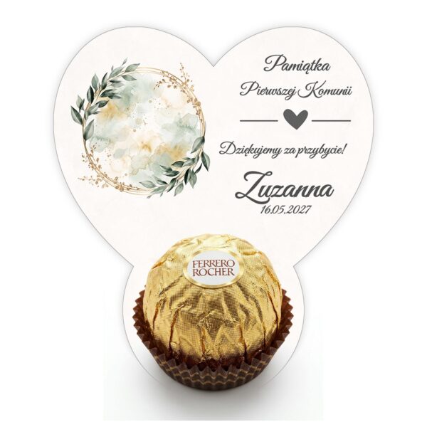 Podziękowanie dla gości Ferrero na komunię -