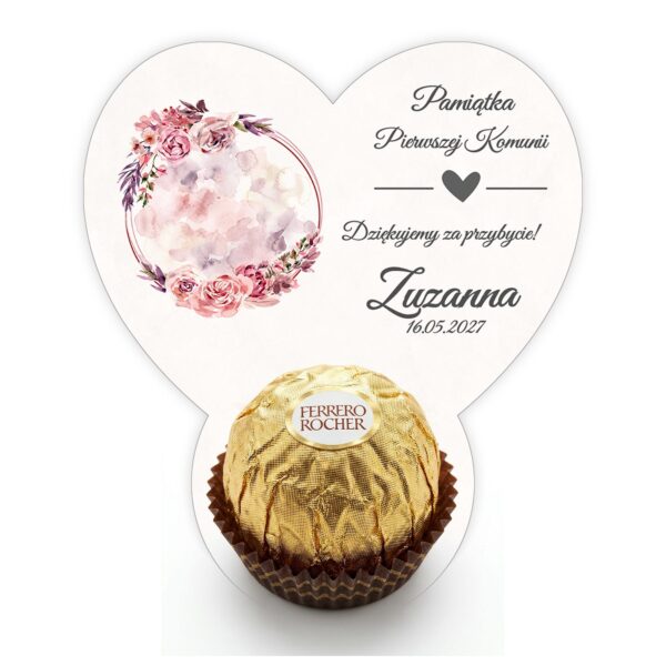 Podziękowanie dla gości Ferrero na komunię -