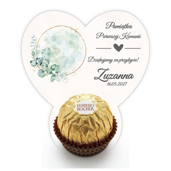 Podziękowanie dla gości Ferrero na komunię -