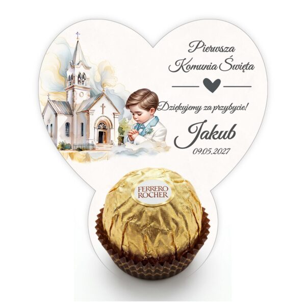 Podziękowanie dla gości Ferrero na komunię -