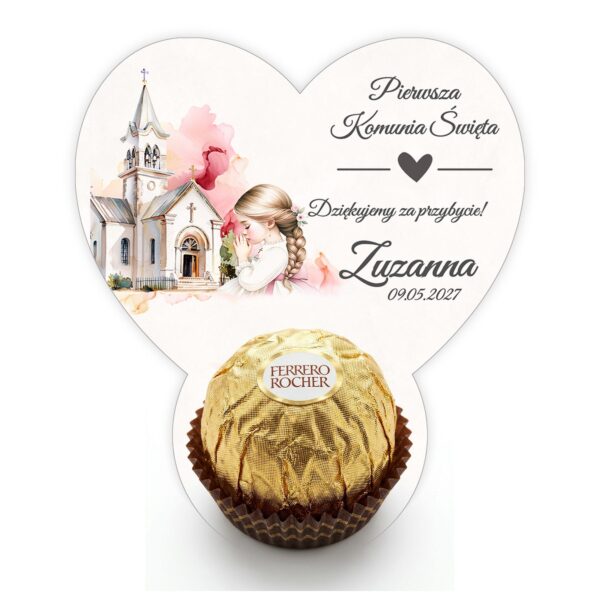 Podziękowanie dla gości Ferrero na komunię -