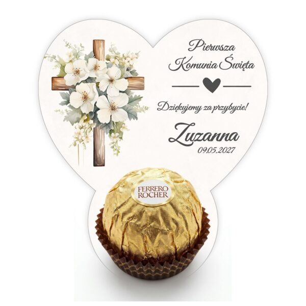 Podziękowanie dla gości Ferrero na komunię -