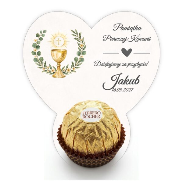 Podziękowanie dla gości Ferrero na komunię -
