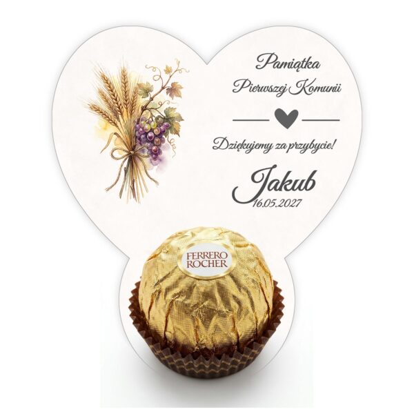 Podziękowanie dla gości Ferrero na komunię -