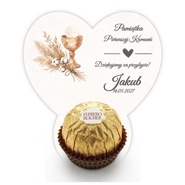 Podziękowanie dla gości Ferrero na komunię -