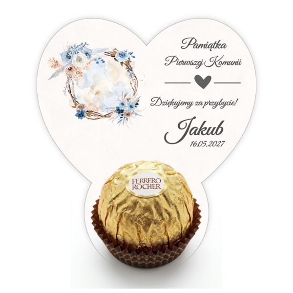 Podziękowanie dla gości Ferrero na komunię -