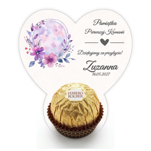 Podziękowanie dla gości Ferrero na komunię -