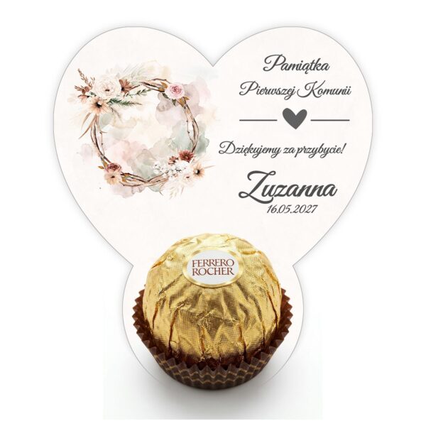Podziękowanie dla gości Ferrero na komunię -